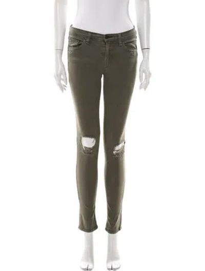 Pre-owned Rag & Bone Mid-rise Skinny Leg Jeans In Green