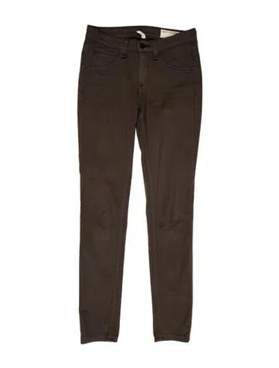 Pre-owned Rag & Bone Mid-rise Skinny Leg Jeans In Green