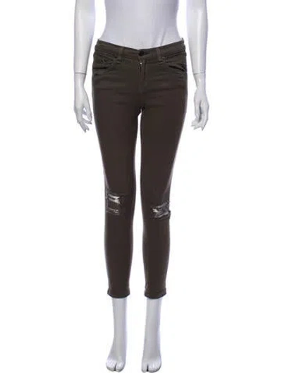 Pre-owned Rag & Bone Mid-rise Skinny Leg Jeans In Green