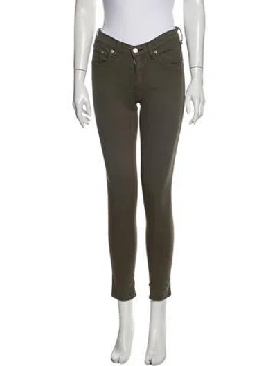 Pre-owned Rag & Bone Mid-rise Skinny Leg Jeans In Green
