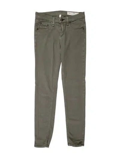 Pre-owned Rag & Bone Mid-rise Skinny Leg Jeans In Green