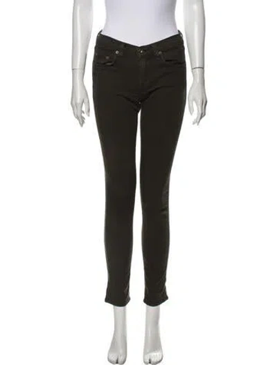 Pre-owned Rag & Bone Mid-rise Skinny Leg Jeans In Green
