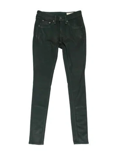 Pre-owned Rag & Bone Mid-rise Skinny Leg Jeans In Green