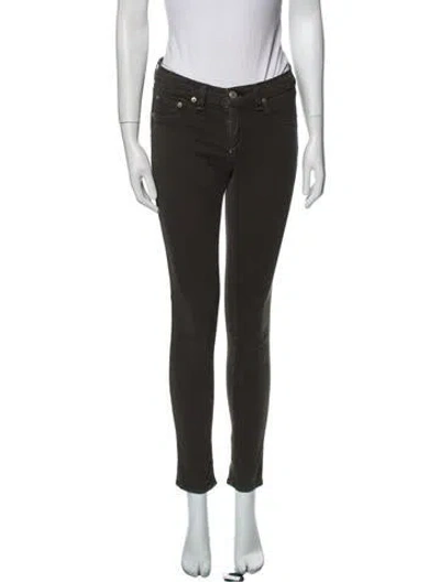 Pre-owned Rag & Bone Mid-rise Skinny Leg Jeans In Green