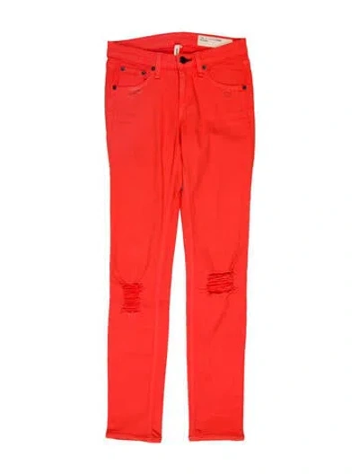 Pre-owned Rag & Bone Mid-rise Skinny Leg Jeans In Orange