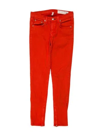 Pre-owned Rag & Bone Mid-rise Skinny Leg Jeans In Orange