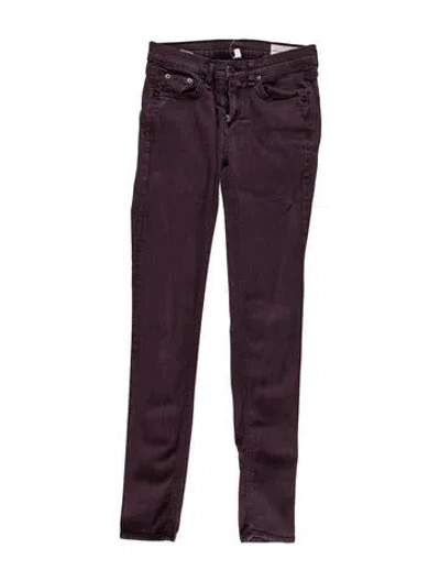 Pre-owned Rag & Bone Mid-rise Skinny Leg Jeans In Purple