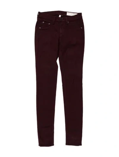 Pre-owned Rag & Bone Mid-rise Skinny Leg Jeans In Purple