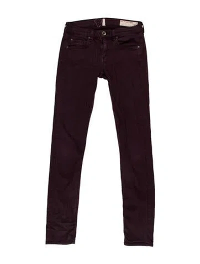 Pre-owned Rag & Bone Mid-rise Skinny Leg Jeans In Purple