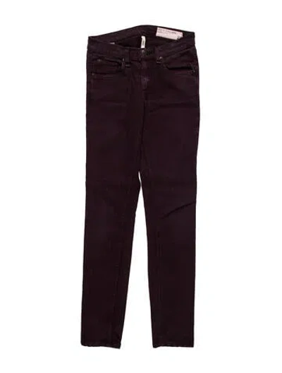 Pre-owned Rag & Bone Mid-rise Skinny Leg Jeans In Purple