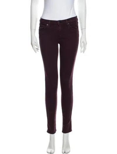 Pre-owned Rag & Bone Mid-rise Skinny Leg Jeans In Purple