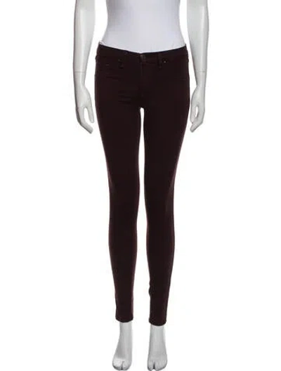 Pre-owned Rag & Bone Mid-rise Skinny Leg Jeans In Red