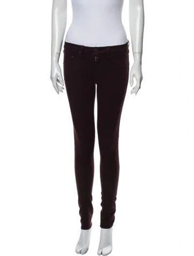 Pre-owned Rag & Bone Mid-rise Skinny Leg Jeans In Red