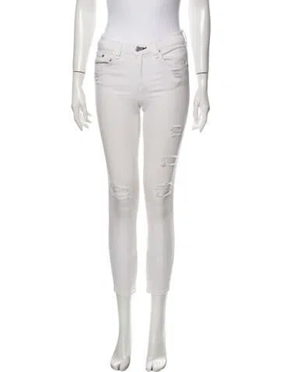 Pre-owned Rag & Bone Mid-rise Skinny Leg Jeans In White