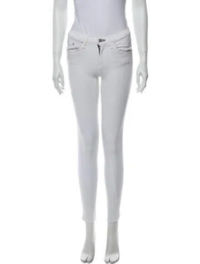 Pre-owned Rag & Bone Mid-rise Skinny Leg Jeans In White