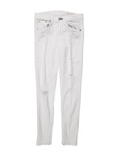 Pre-owned Rag & Bone Mid-rise Skinny Leg Jeans In White