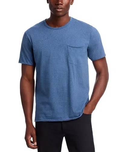 Rag & Bone Miles Melange Pocket Tee In Blue