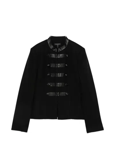 Rag & Bone Militare Leather-trim Jacket In Black