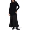 Rag & Bone Millie Long Sleeve Mixed Media Wool Blend Sweater Dress In Black