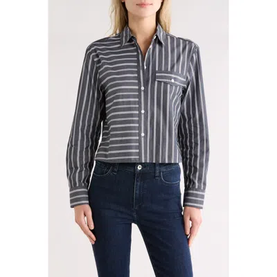 Rag & Bone Mina Multistripe Button-up Shirt In Navml