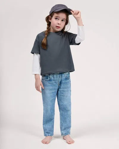 Rag & Bone Mini Rb Miramar Wide-leg Pants In Gray