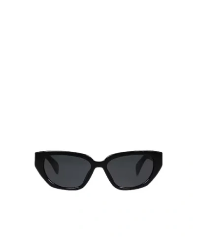 Rag & Bone Minimal Cat-eye Sunglasses In Black