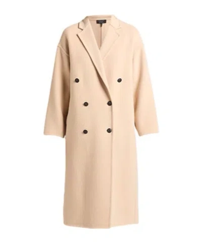 Rag & Bone Minimalist Double-breasted Woolen Coat In Nude