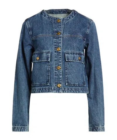 RAG & BONE MINIMALIST FADED DARK DENIM JACKET