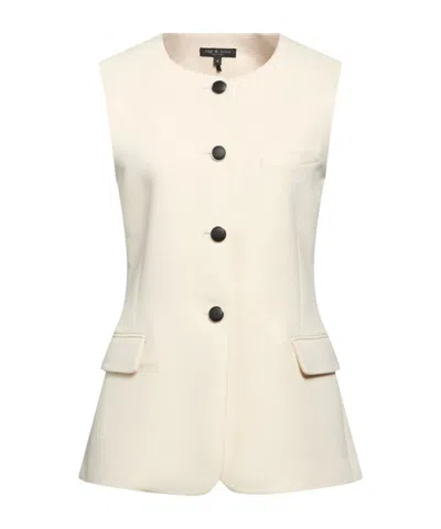 Rag & Bone Minimalist Sleeveless Jacket In Ivory