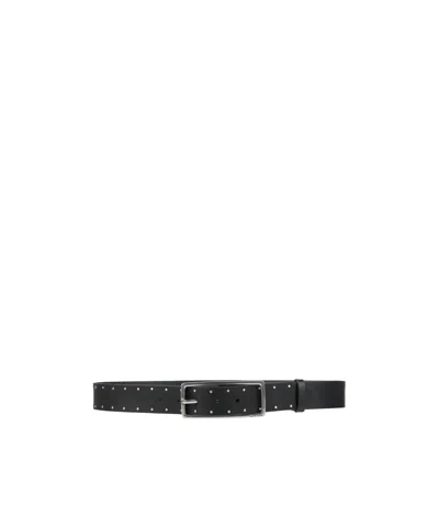 Rag & Bone Minimalist Solid Color Cowhide Belt In Black