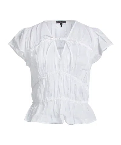 Rag & Bone Minimalist Solid Short-sleeve Top In White