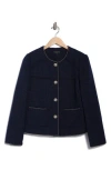 Rag & Bone Mira Collarless Tweed Jacket In Blue