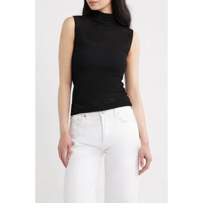 Rag & Bone Mira Mock Neck Tank In Black