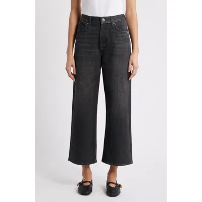 Rag & Bone Miramar Andi Wide Leg Cotton Terry Pants In Black