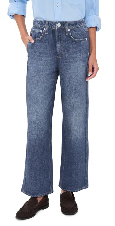 Rag & Bone Miramar Ankle Pull On Wide Leg Pants Petra In Blue