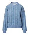 Rag & Bone Miramar Cable-effect Sweatshirt In Blue
