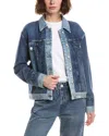 Rag & Bone Miramar Combo Terry Oversized Trucker Jacket In Multi