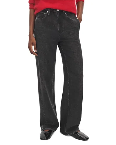 Rag & Bone Miramar Cotton Fleece Wide Leg Pants In Black