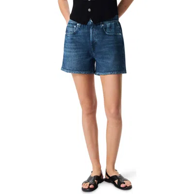 Rag & Bone Miramar Walking Cotton Terry Sweatpant Jean Shorts In Blue