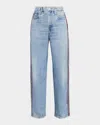 Rag & Bone Womens Raily Miramar Terry Sofie Wide-leg Cotton-jersey Jeans In Blue