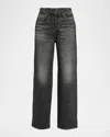 Rag & Bone Miramar Cotton-terry Wide-leg Jeans In Gray