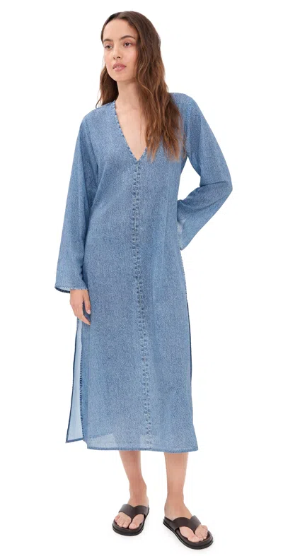 Rag & Bone Miramar Crinkle Cover Up Dress Minet In Blue