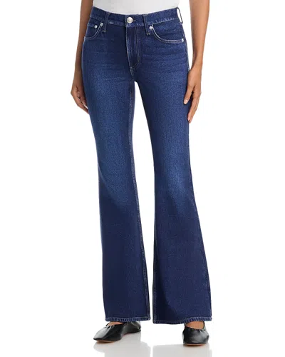 Rag & Bone Miramar Dahlia Mid Rise Kick Flare Jeans In Nolita In Blue