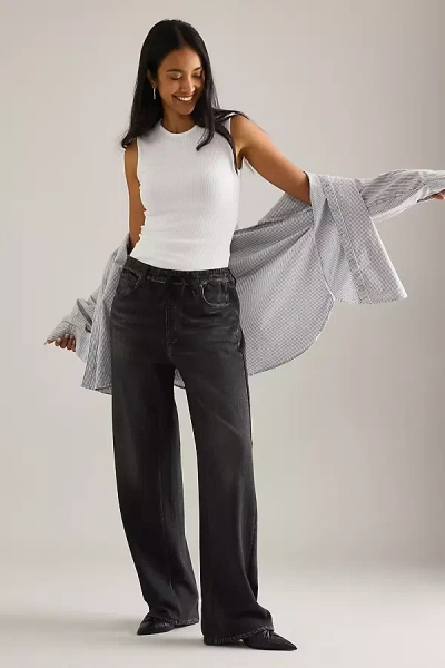 Rag & Bone Miramar Drawstring Terry Wide-leg Jeans In Multi