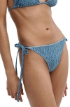 Rag & Bone Miramar Faux Denim Bikini Bottoms In Blue