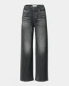 Rag & Bone Miramar Fleece Pull On Wide Leg Sweatpant Jeans In Washed Black In Black
