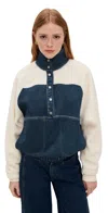 Rag & Bone Rb Miramar High Pile Fleece Pullover In Blue