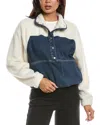 Rag & Bone Rb Miramar High Pile Fleece Pullover In Blue