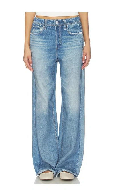 Rag & Bone Miramar Fleece Wide Leg Jeans Jeans In Blue