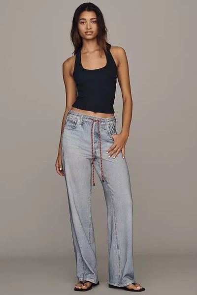 Rag & Bone Miramar High-rise Wide-leg Terry Jeans In Gray